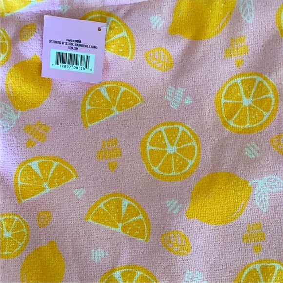 Ulta Pink & Lemon Beach Towel & Drawstring Bag - Picture 4 of 4